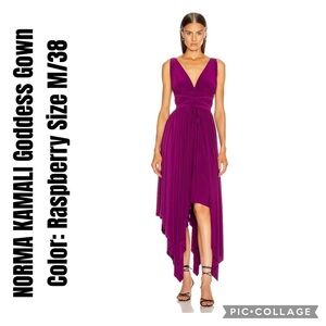 NORMA KAMALI Goddess Gown Color: Raspberry Size M/38